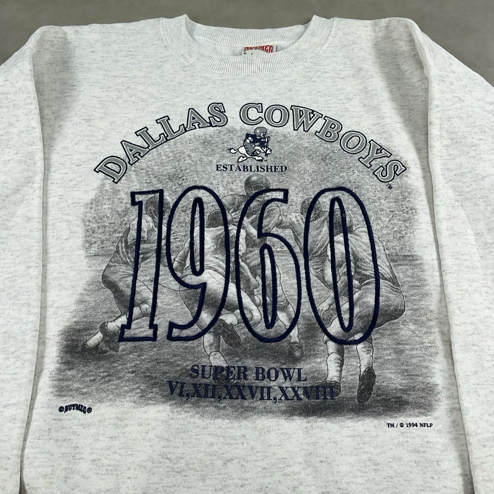Vintage Dallas Cowboys Sweatshirt Mens Large Nutmeg NFL Football Crewneck 1994 - Picture 3 of 13